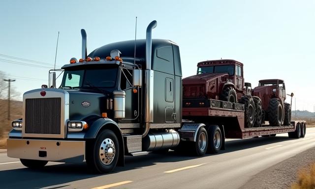 Hot shot trucking flatbed for urgent machinery