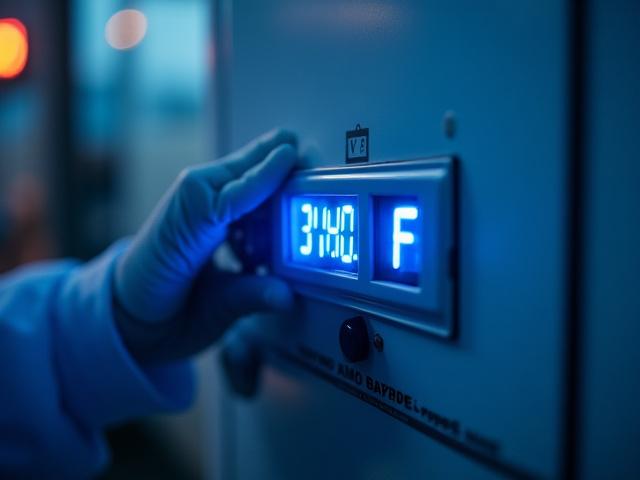 PHK Hauling operator inspecting a digital temperature readout on a reefer trailer